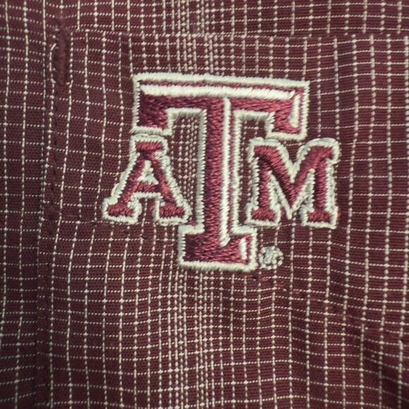 Antigua Texas A&M Maroon Check Long Sleeve Button-Up Shirt – Men's Medium - Picture 10 of 14